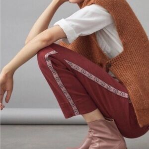 Anthropologie Tapered Side Stripe Pants size 6